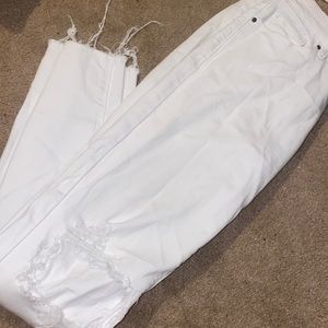 White ripped jeans